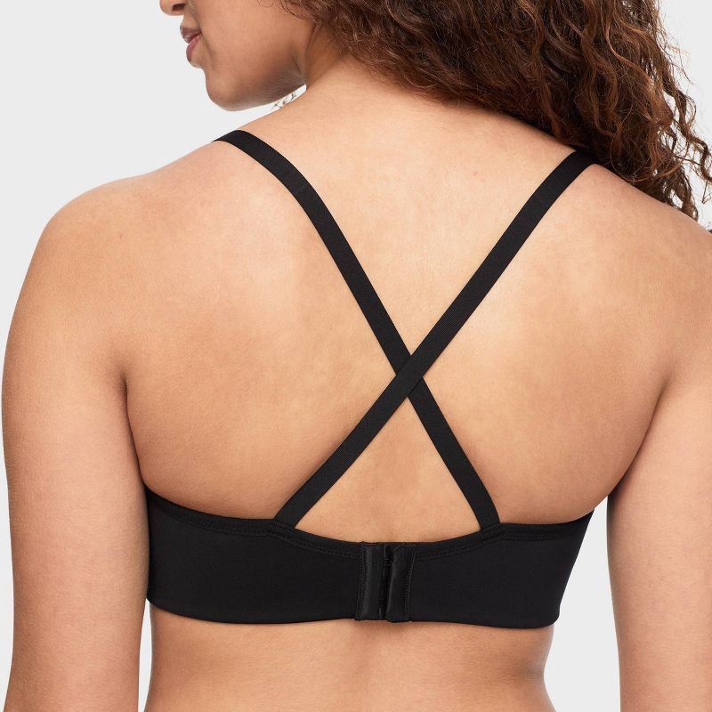 slide 4 of 5, Simply Perfect by Warner's Women's Longline Convertible Wirefree Bra - Black 38D: Medium Support, Lightly Lined, Adjustable Straps, 1 ct