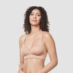 Simply Perfect by Warner's Women's Longline Convertible Wirefree Bra - Toasted Almond 36D: Medium Support, Lightly Lined, Adjustable Straps