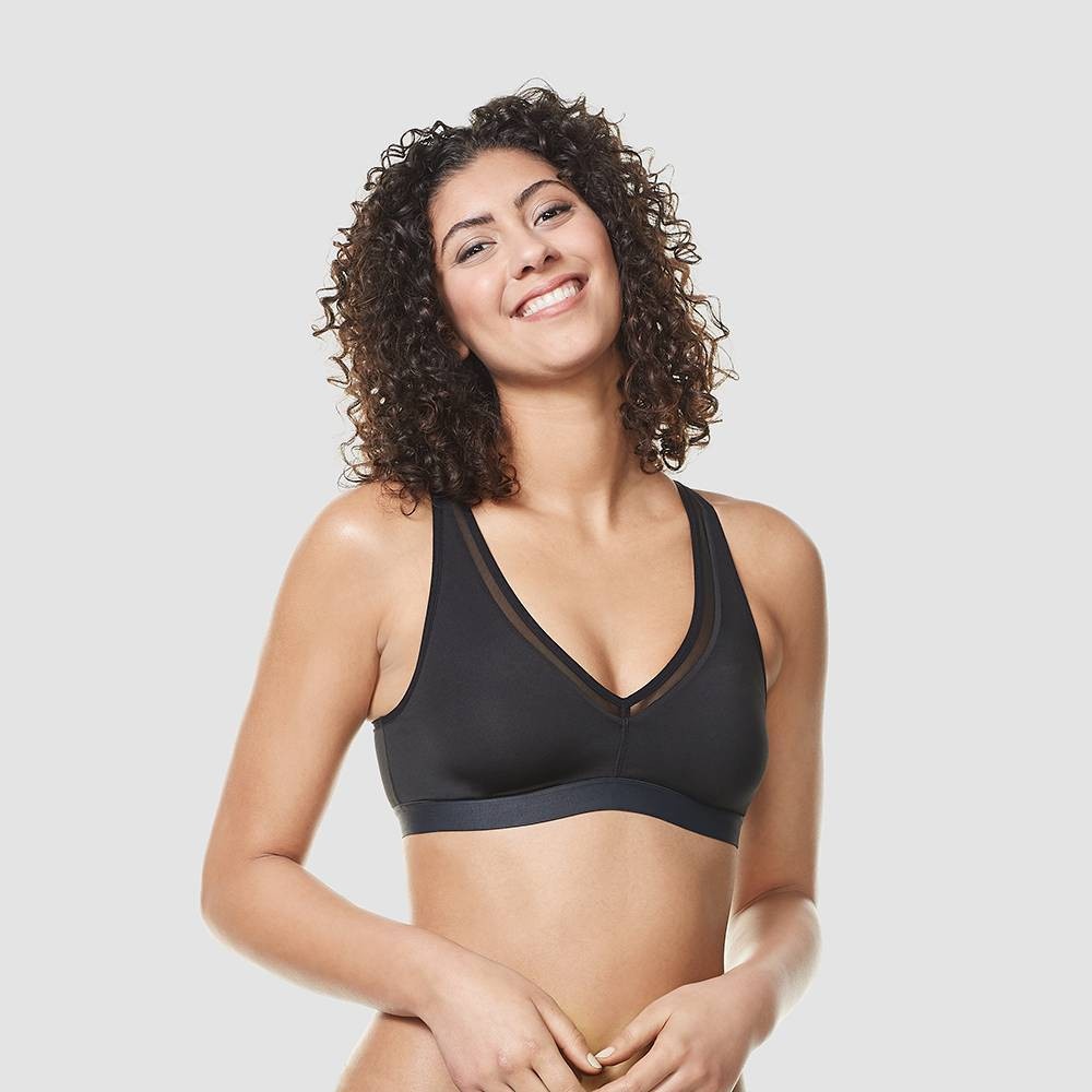 Simply Perfect by Warner's Women's Wirefree Contour Bra with Mesh - Black  XL 1 ct