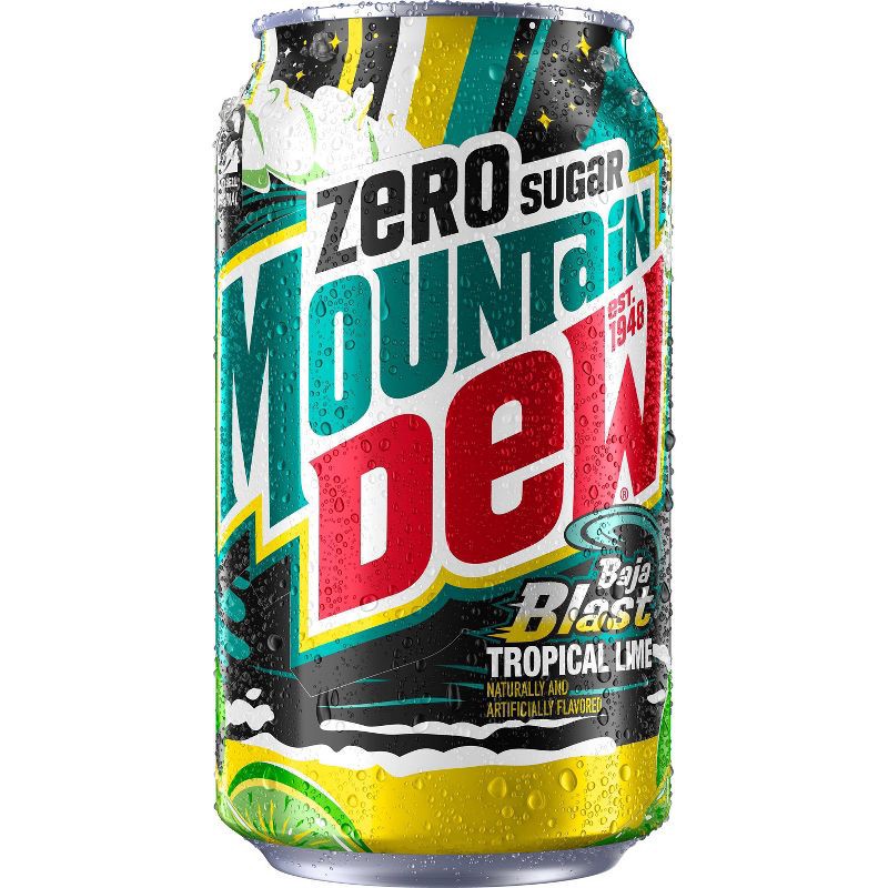slide 7 of 8, Mtn Dew Mountain Dew Baja Blast Zero Sugar - 12pk/12 fl oz Cans, 12 ct; 12 fl oz