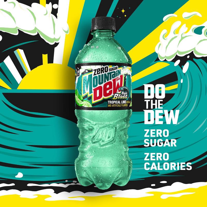 slide 4 of 6, Mtn Dew Mountain Dew Baja Blast Zero Sugar - 20 fl oz Bottle, 20 fl oz
