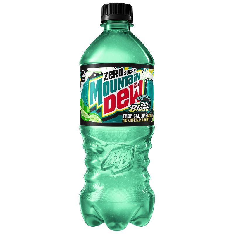 slide 1 of 6, Mtn Dew Mountain Dew Baja Blast Zero Sugar - 20 fl oz Bottle, 20 fl oz