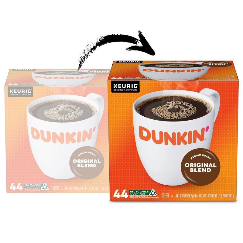 slide 2 of 6, Dunkin' Donuts Dunkin' Original Blend, Medium Roast Coffee, Keurig K-Cup Pods - 44ct/16.29oz, 44 ct, 16.29 oz