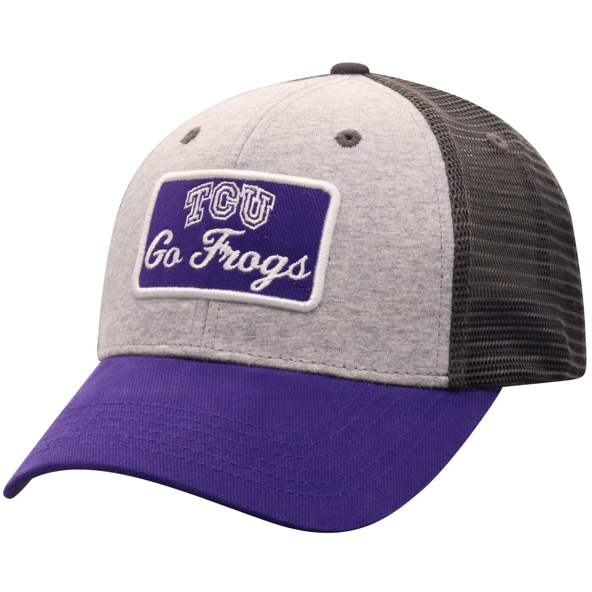 slide 1 of 2, NCAA TCU Horned Frogs Men's Gray Cotton with Mesh Snapback Hat, 1 ct