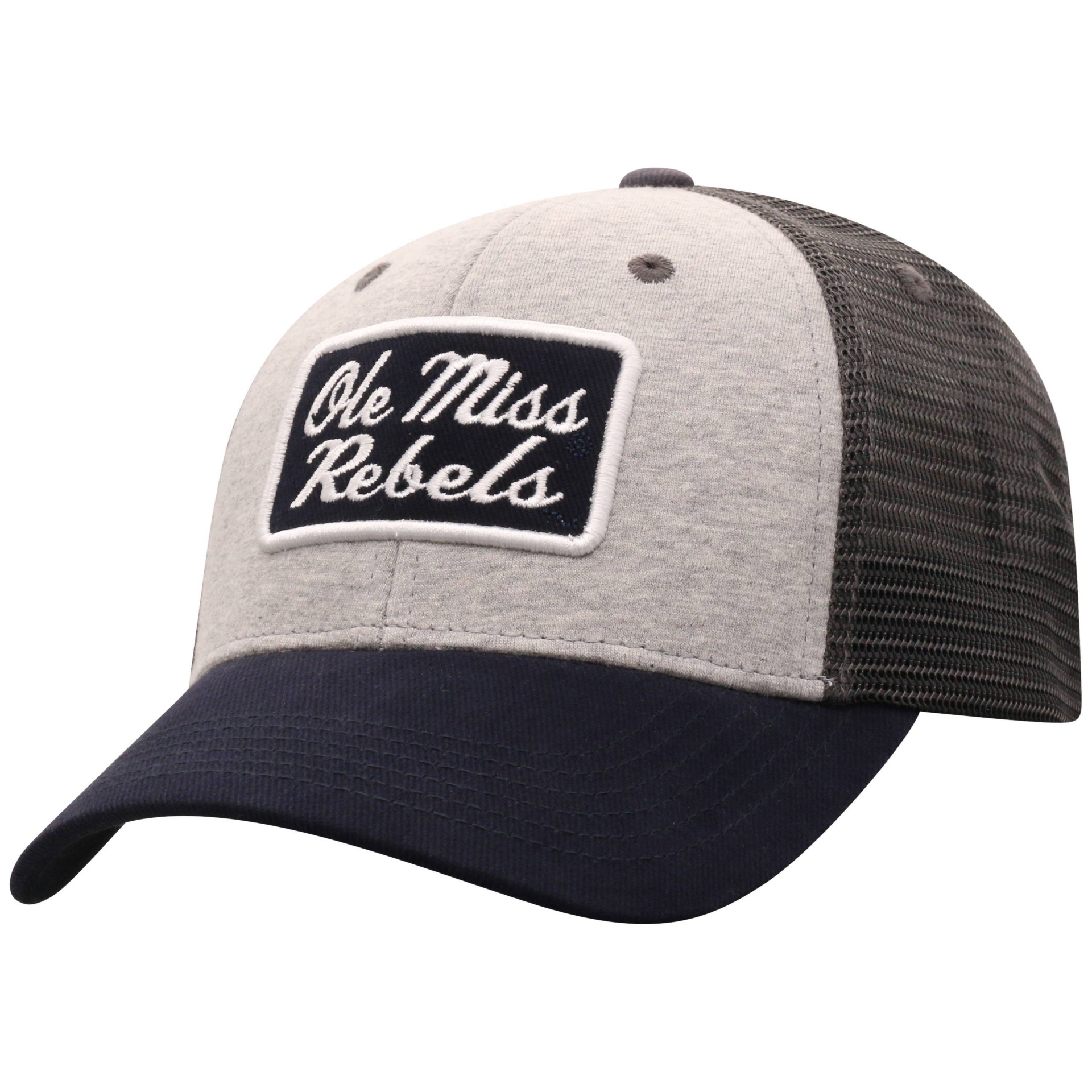 slide 1 of 2, NCAA Ole Miss Rebels Men's Gray Cotton with Mesh Snapback Hat, 1 ct