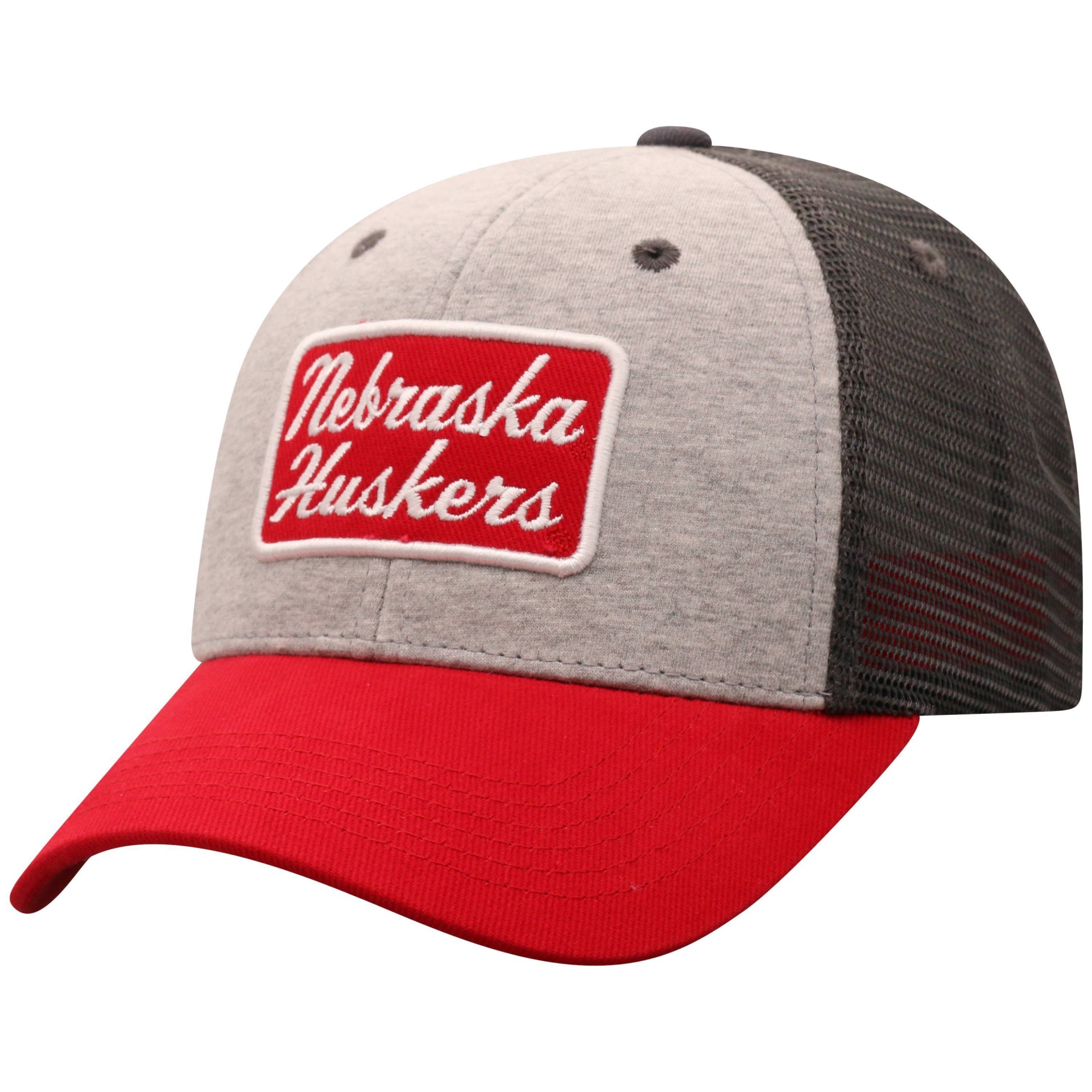 slide 1 of 2, NCAA Nebraska Cornhuskers Men's Gray Cotton with Mesh Snapback Hat, 1 ct