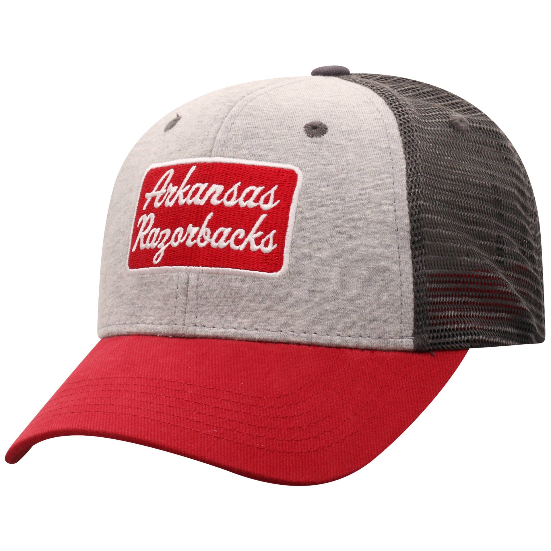 slide 1 of 2, NCAA Arkansas Razorbacks Men's Gray Cotton with Mesh Snapback Hat, 1 ct