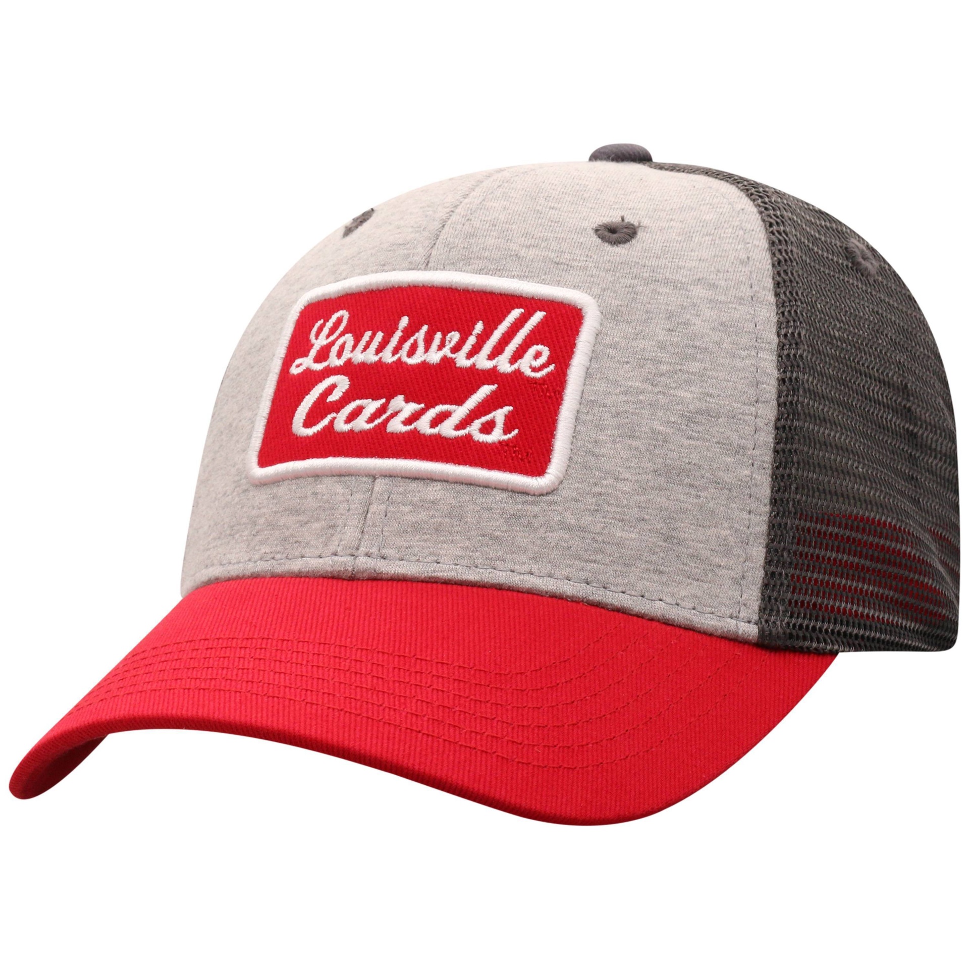 slide 1 of 2, NCAA Louisville Cardinals Men's Gray Cotton with Mesh Snapback Hat, 1 ct