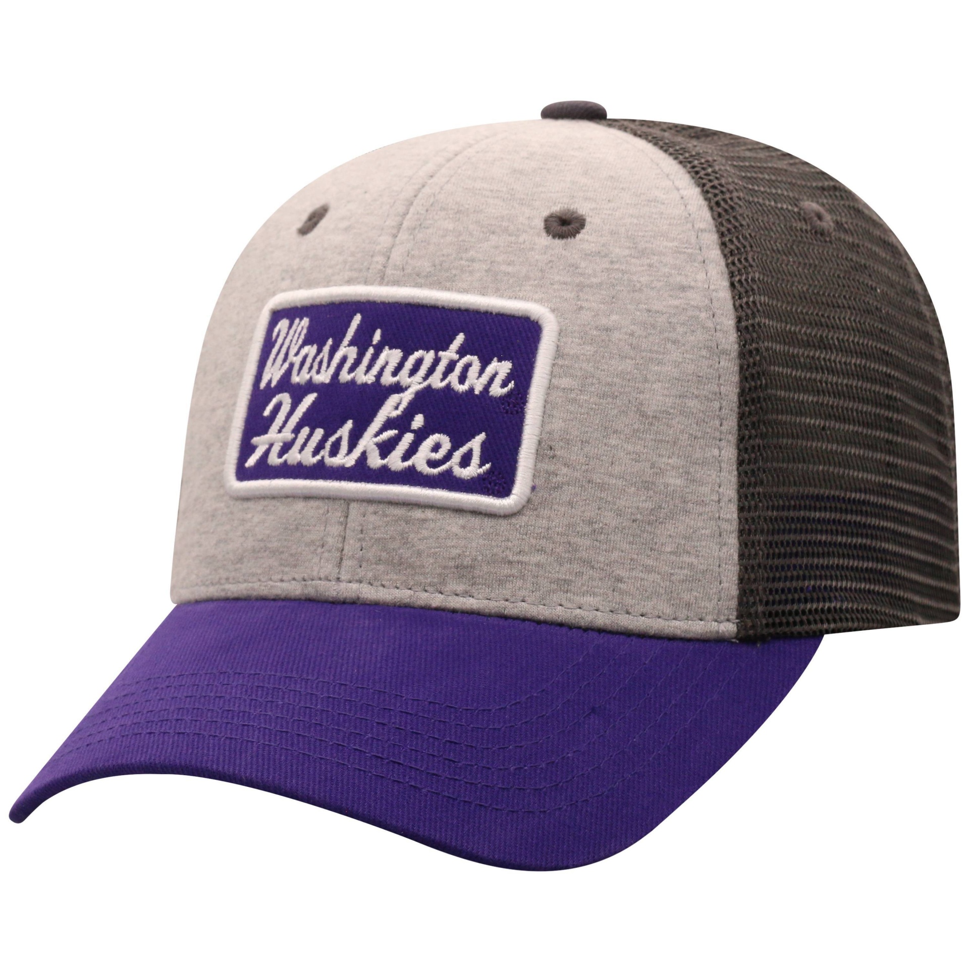 slide 1 of 2, NCAA Washington Huskies Men's Gray Cotton with Mesh Snapback Hat, 1 ct