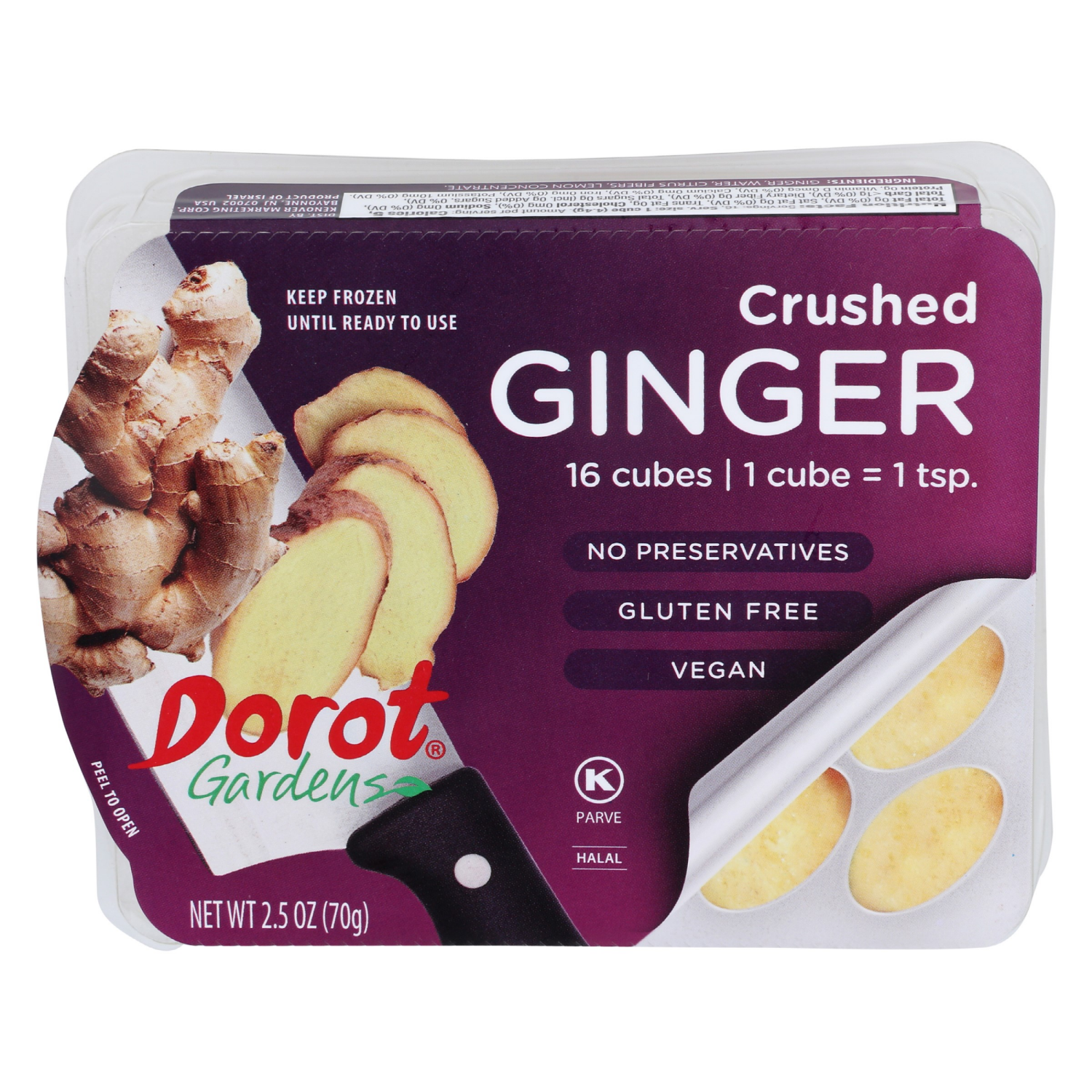 slide 1 of 2, Dorot Gardens Ginger Crushed Cubes 16 Count - 2.5 Oz, 2.5 oz