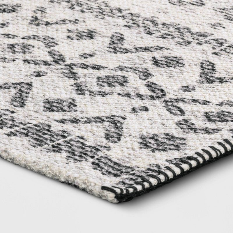 slide 3 of 4, 2'3"x3'9" Washable Luna Aztec Diamond Printed Accent Rug Black - Threshold™: Geometric Bohemian Indoor Mat, 1 ct