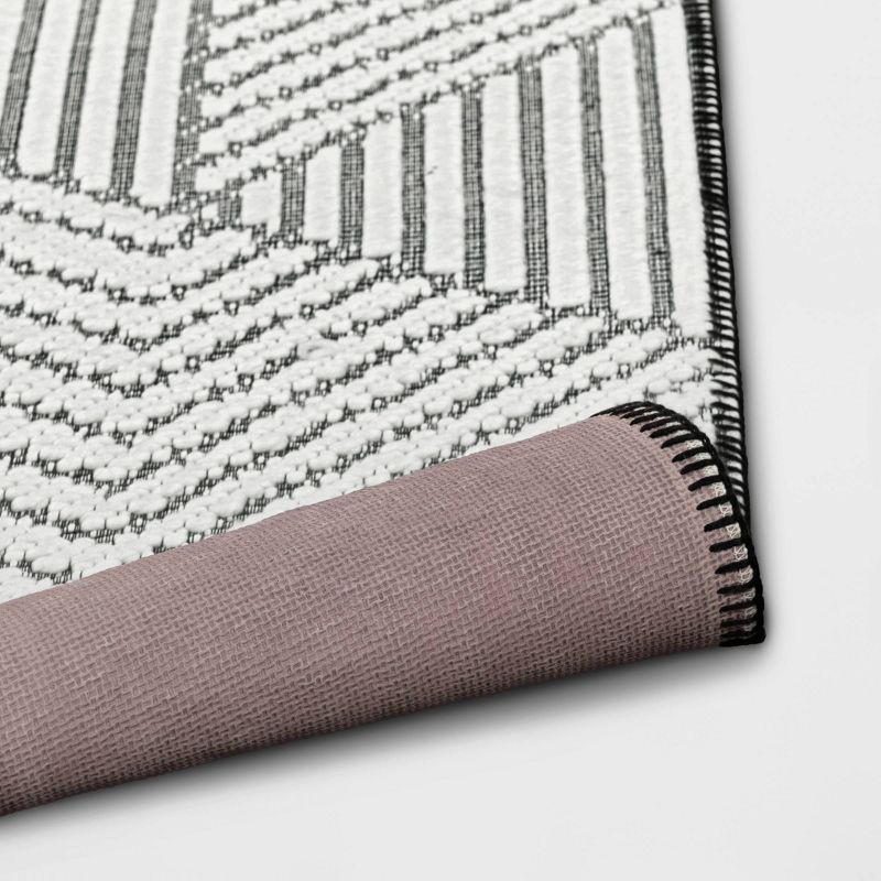 slide 4 of 4, 2'3"x3'9" Washable Geo Accent Rug Gray - Threshold™, 1 ct