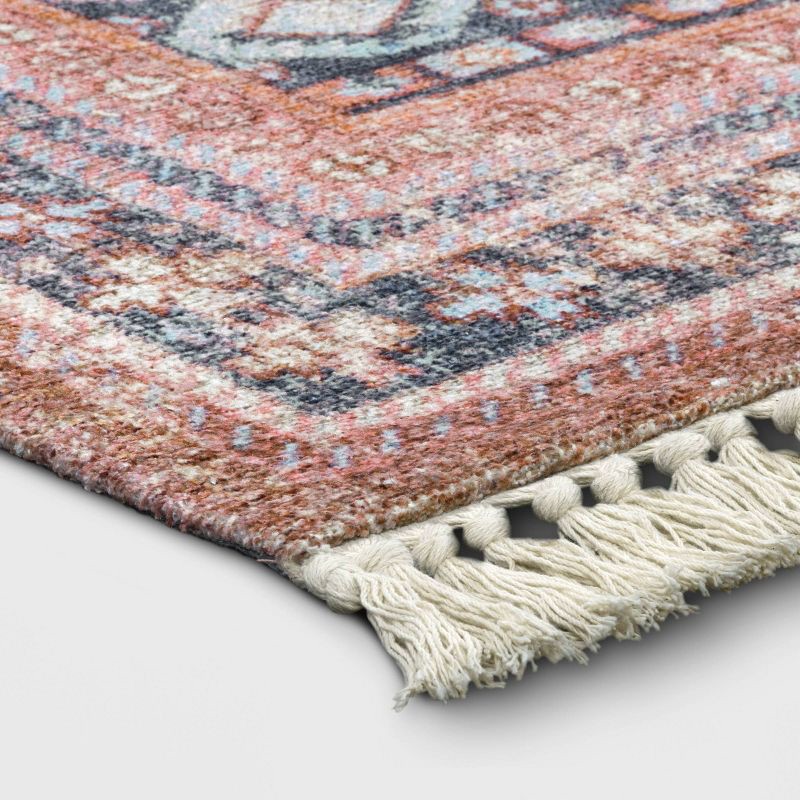 slide 3 of 4, 5"x7" Alexandra Floral Printed Border Persian Style Rug Blush Pink - Threshold™, 1 ct
