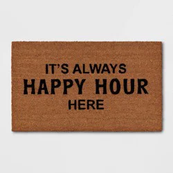 1'6"x2'6" It's Always Happy Hour Here Doormat Black - Opalhouse
