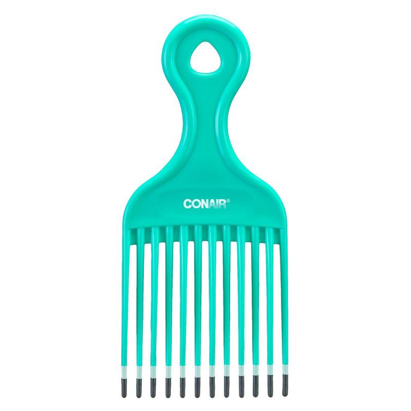 slide 2 of 5, Conair Large Hair Pick - Curly or Thick Hair - Teal, 1 ct