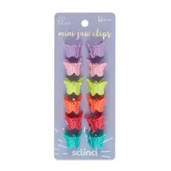 scunci scünci Kids Butterfly Shaped Mini Claw Clips - Brights - 12pcs