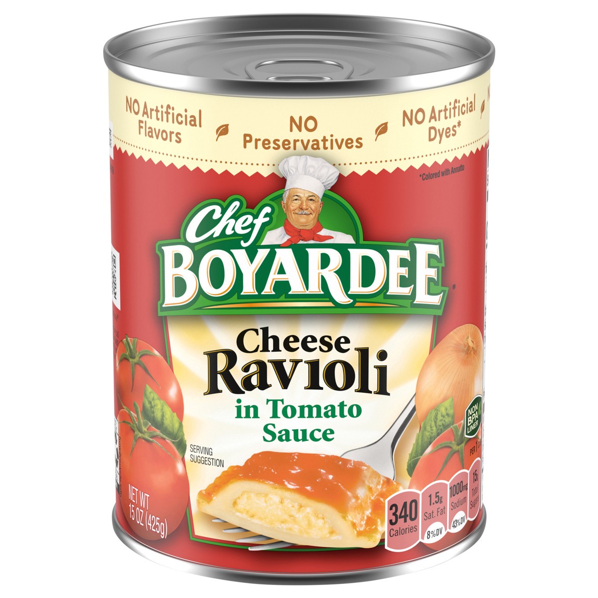 slide 1 of 5, Chef Boyardee Cheese Ravioli in Tomato Sauce, Ready-to-Eat Meal, 15 oz. Can, 15 oz