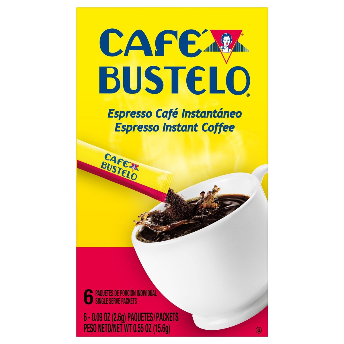 slide 1 of 8, Café Bustelo Instant Coffee Single Serve Packets, 6 Count, 6 ct