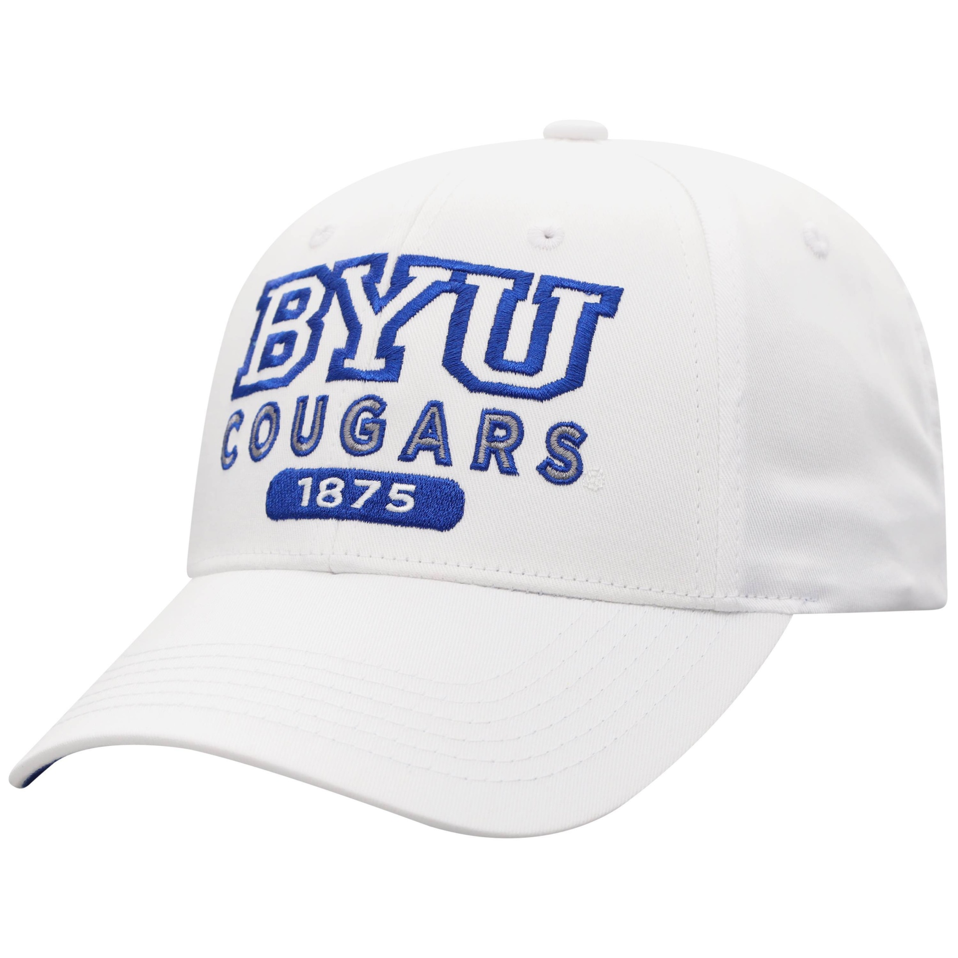 slide 1 of 2, NCAA BYU Cougars Men's White Twill Structured Snapback Hat, 1 ct