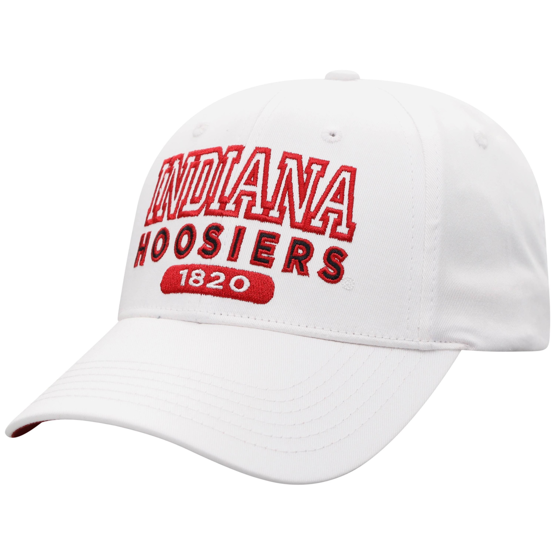 slide 1 of 2, NCAA Indiana Hoosiers Men's White Twill Structured Snapback Hat, 1 ct