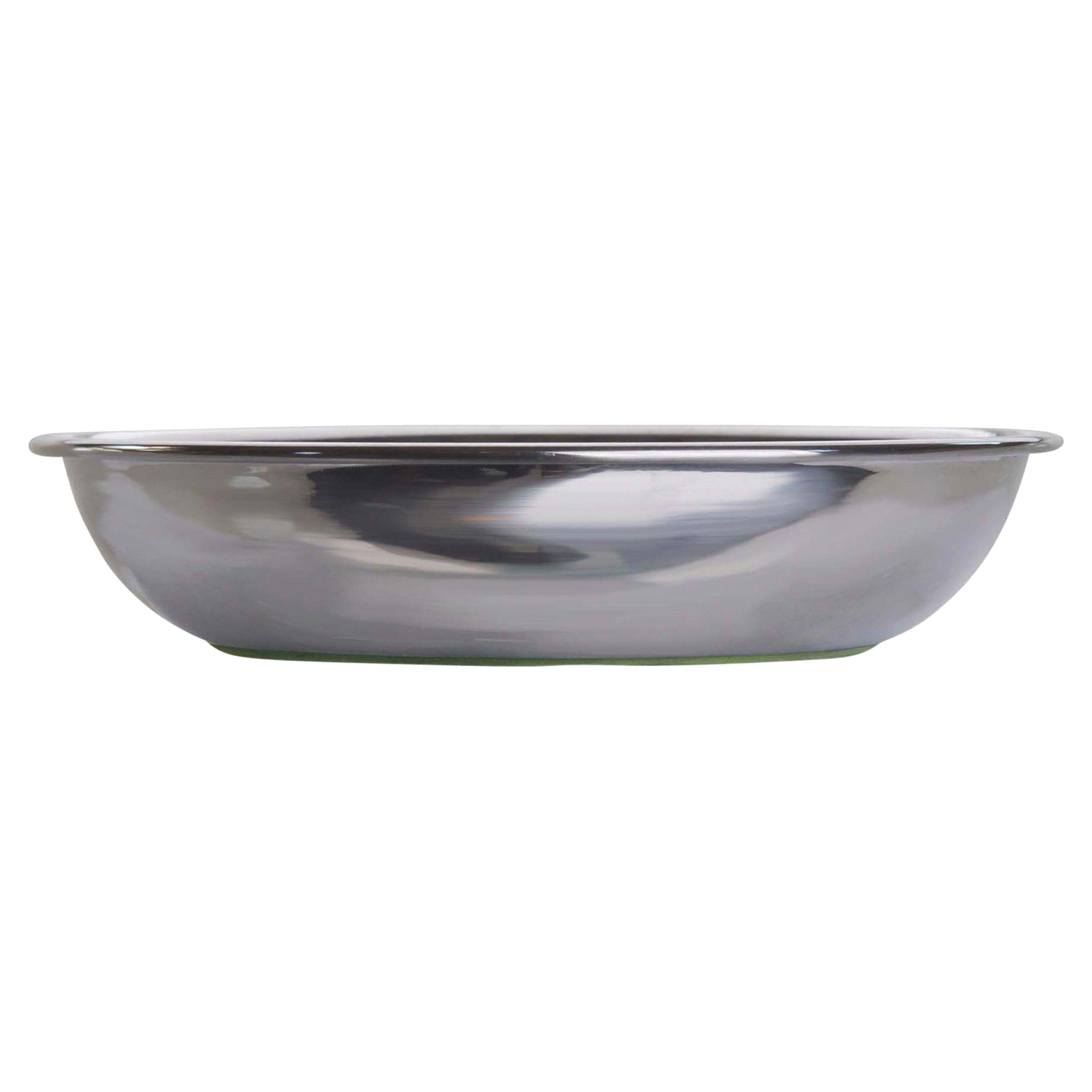 slide 2 of 3, Stainless Steel Heavyweight Cat Dish with rubber bottom, 8 oz