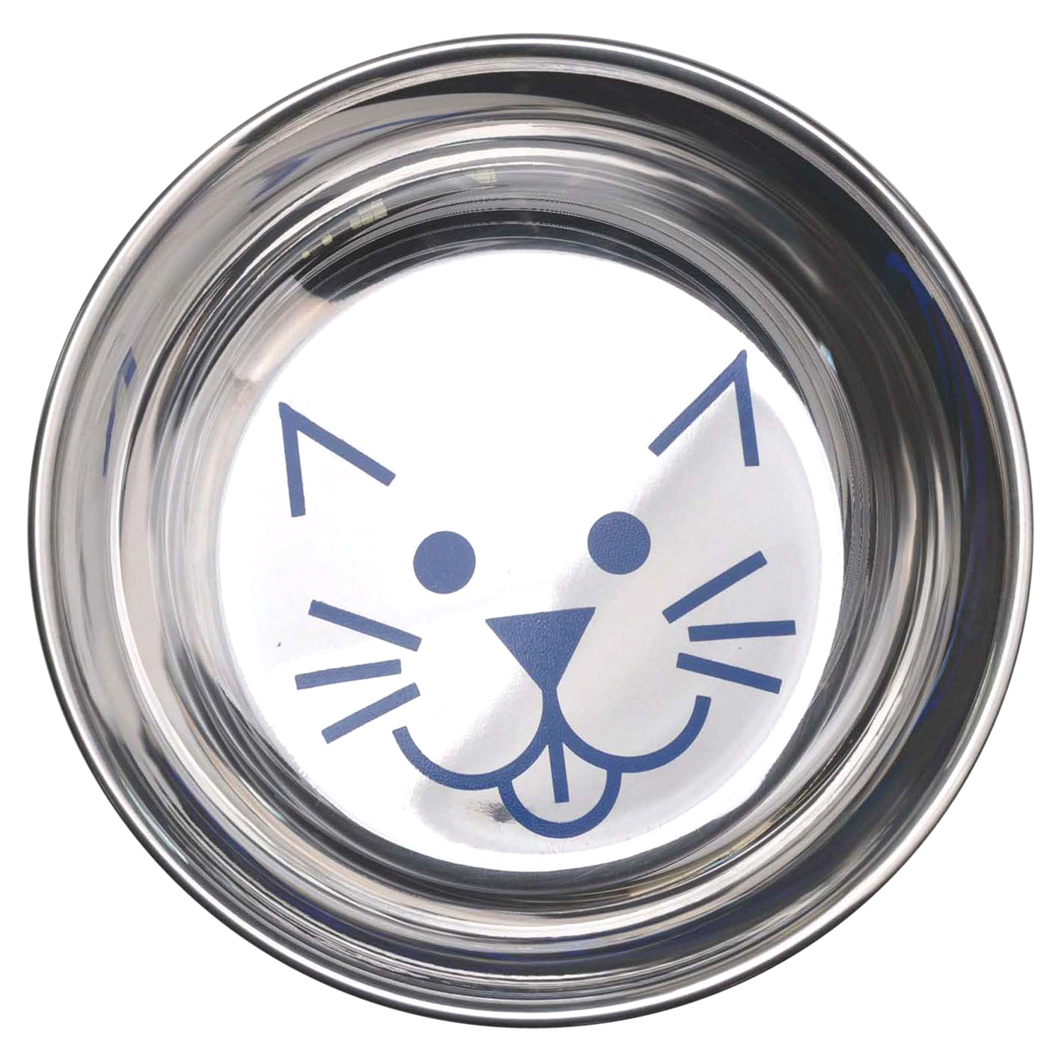 slide 3 of 3, Stainless Steel Heavyweight Cat Dish with rubber bottom, 8 oz