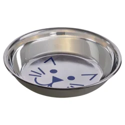 Stainless Steel Heavyweight Cat Dish with rubber bottom