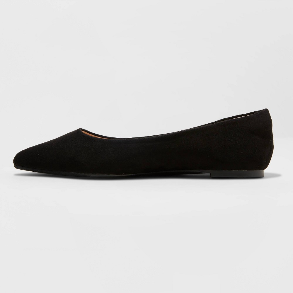 slide 2 of 3, Women's Corinna Pointed Toe Ballet Flats - A New Day Black 6.5, 1 ct