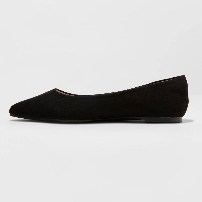 slide 2 of 3, Women's Corinna Ballet Flats with Memory Foam Insole - A New Day™ Black 9.5: Slip-On, Non-Marking Outsole, 1 ct