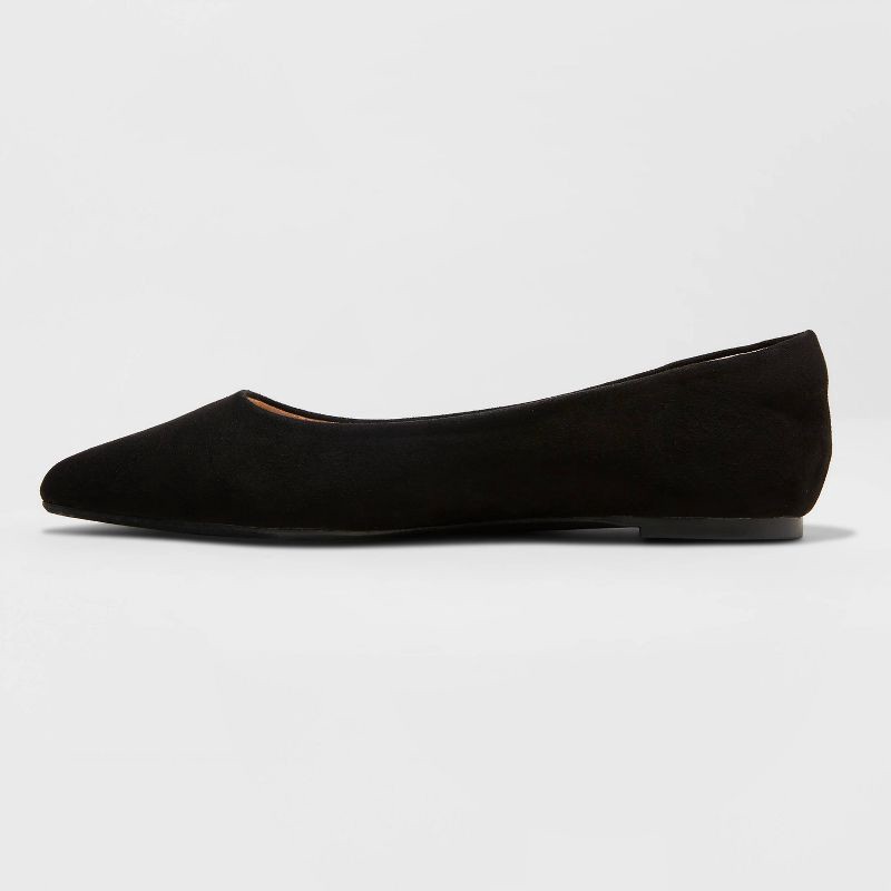 slide 2 of 3, Women's Corinna Ballet Flats with Memory Foam Insole - A New Day™ Black 9.5, 1 ct