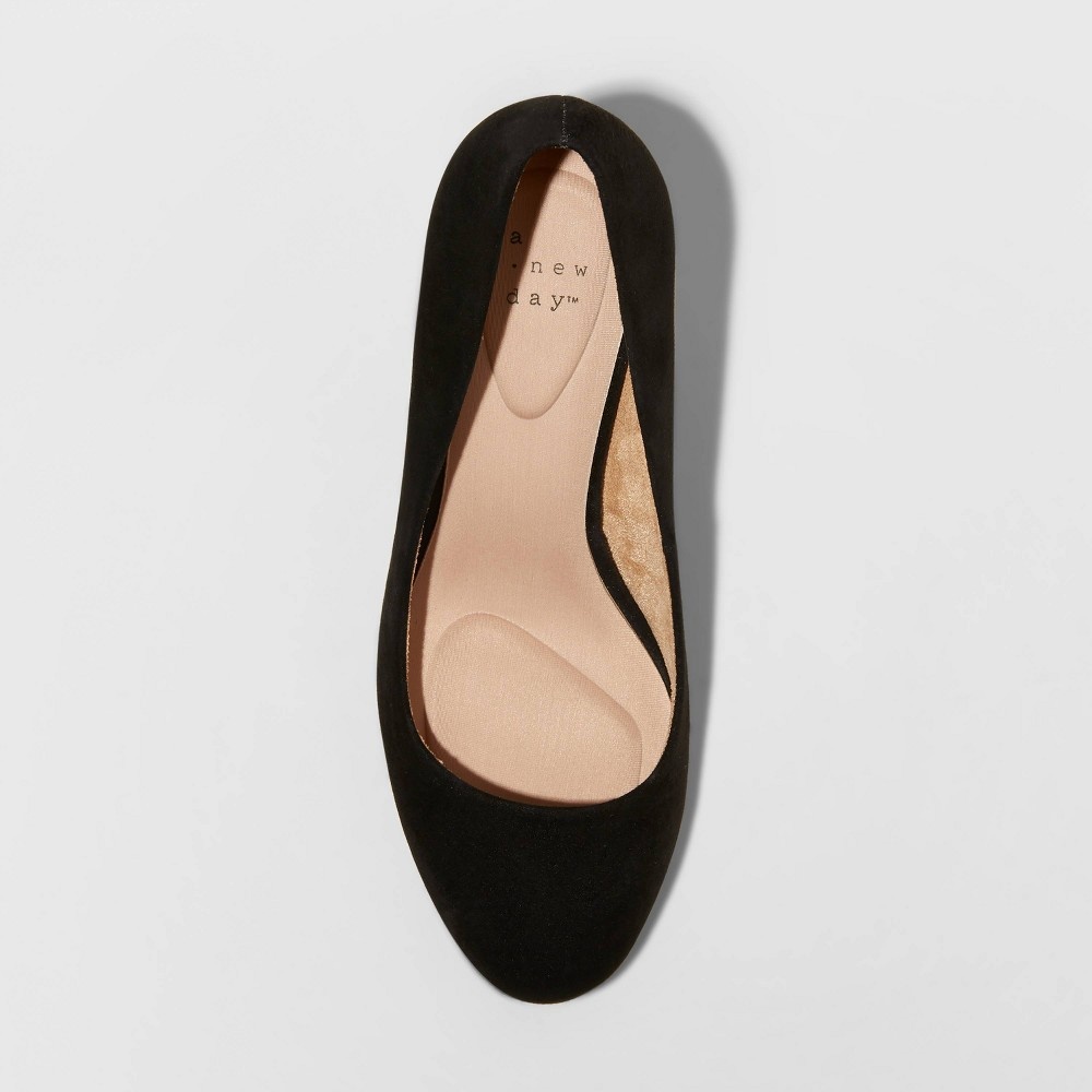 slide 3 of 3, Women's Dot Round Toe Wedge Pumps - A New Day Black 7, 1 ct