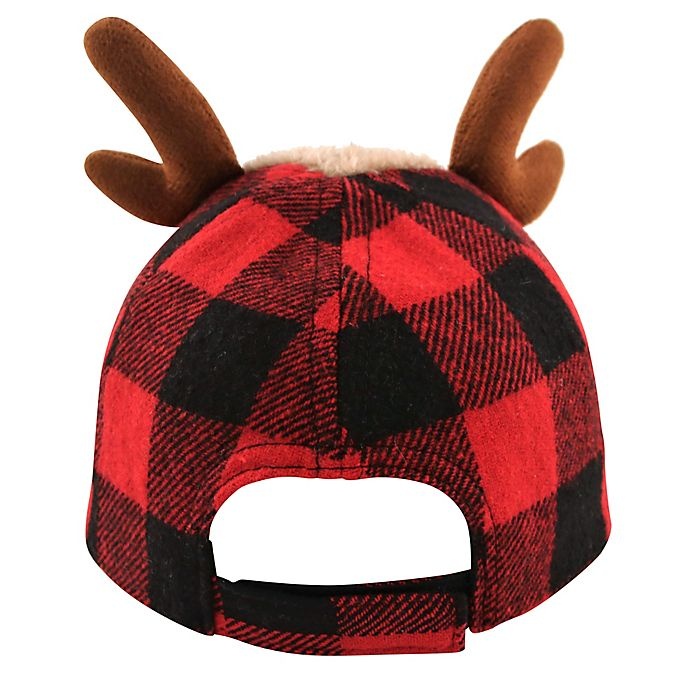 slide 2 of 3, Rising Star Newborn Buffalo Check Reindeer Hat - Brown, 1 ct