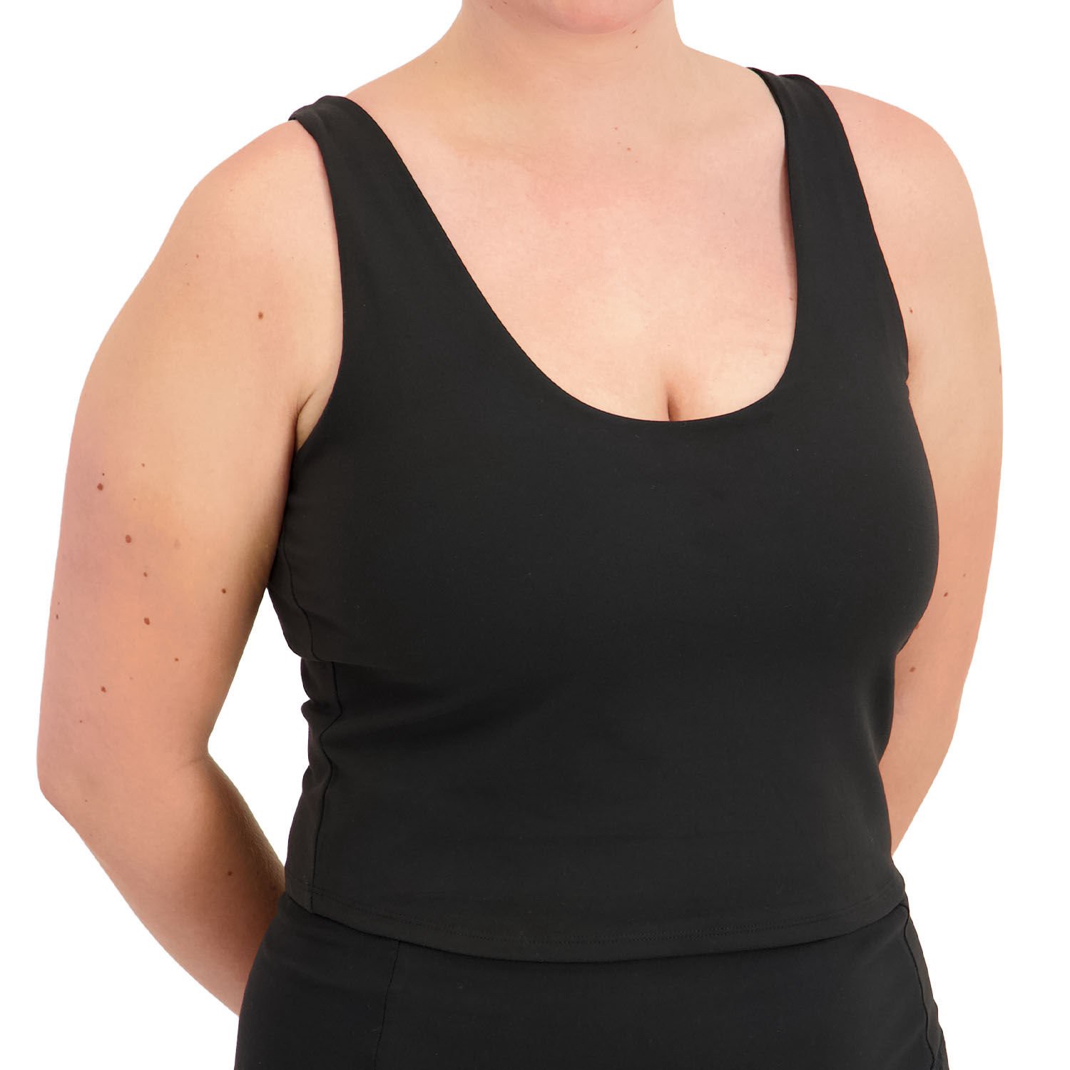 slide 4 of 5, NON BRAND Popsugar Ladies Long Line Cropped Tank, Scoop Neck, 4-Way Stretch, 1 ct