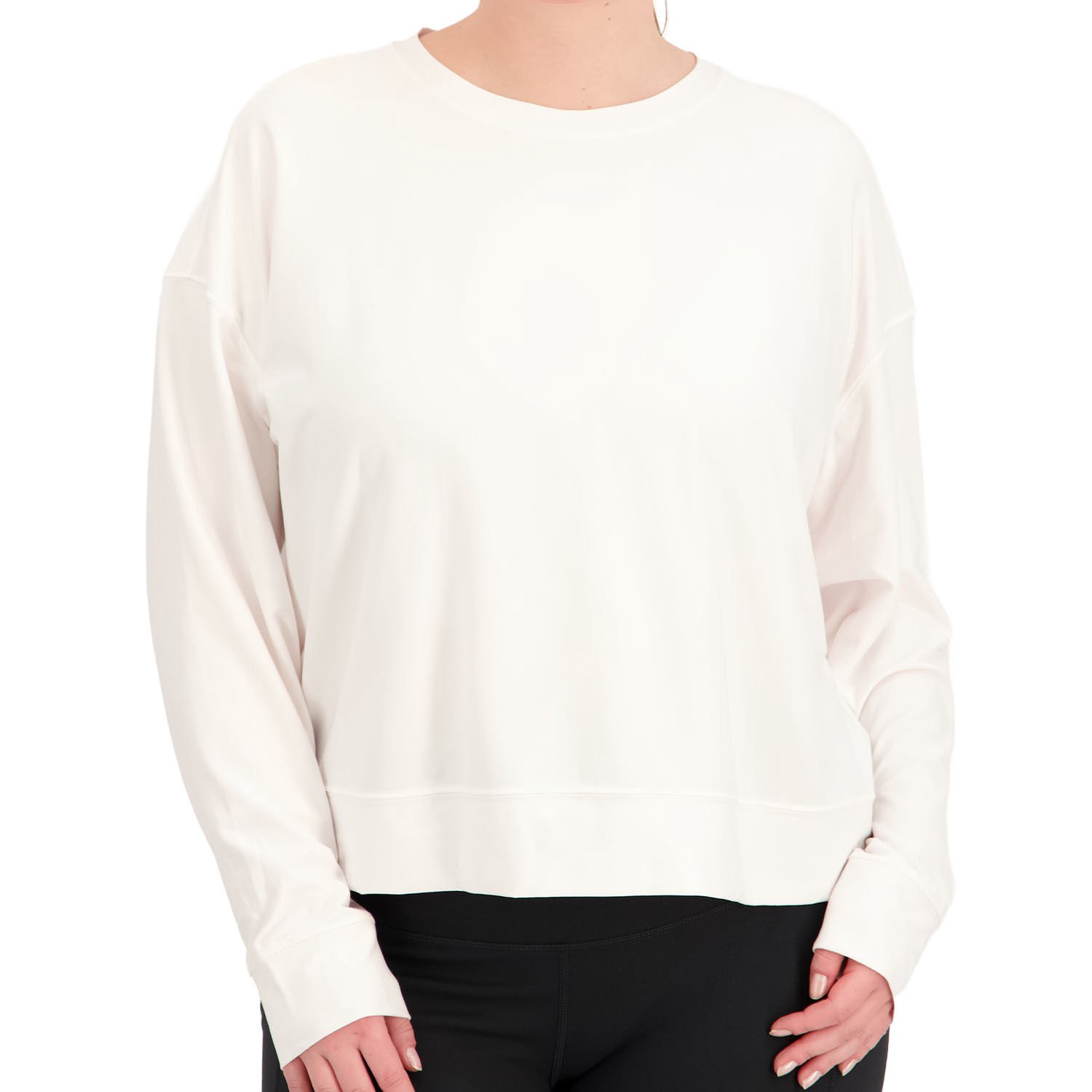 slide 4 of 4, NON BRAND Popsugar Ladies Cropped 4-Way Stretch Crew, 1 ct