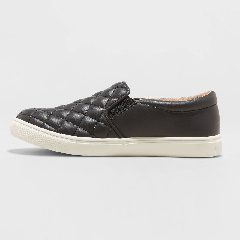 slide 2 of 3, Women's Reese Sneakers with Memory Foam Insole - A New Day™ Black 8, 1 ct