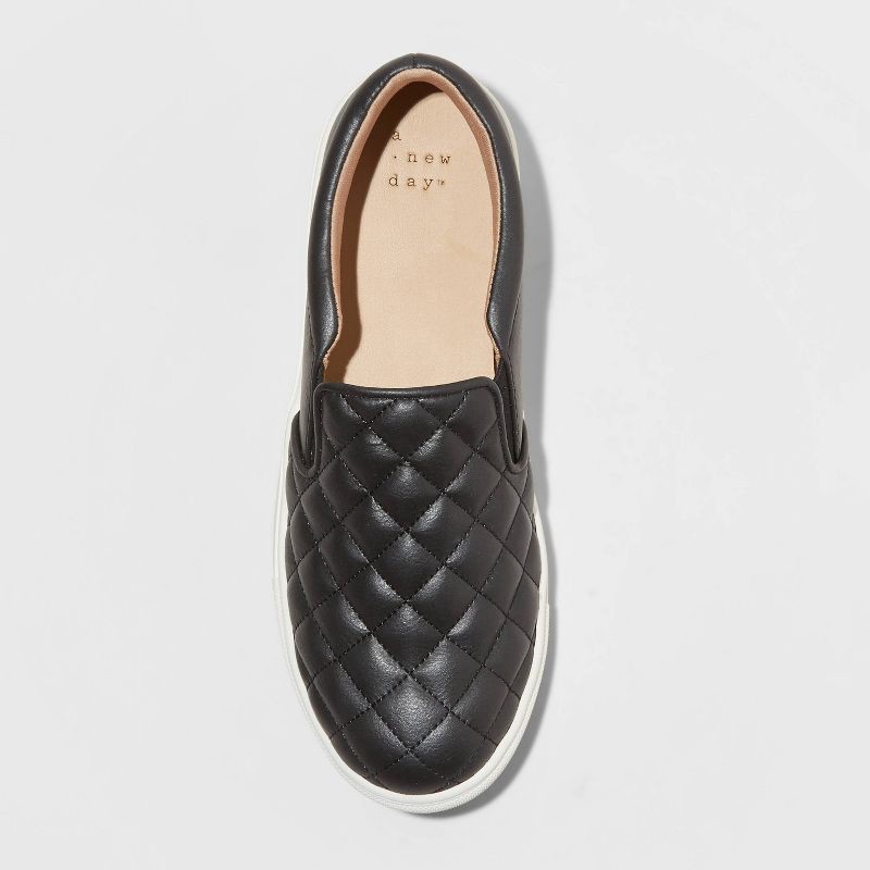 slide 3 of 3, Women's Reese Sneakers with Memory Foam Insole - A New Day™ Black 11, 1 ct