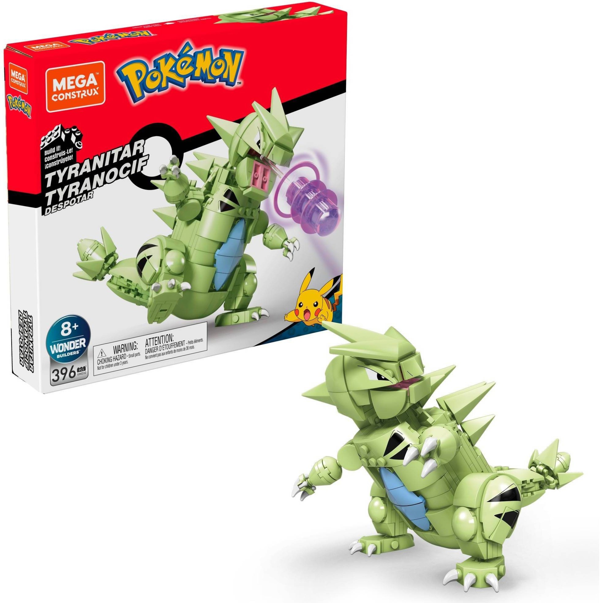 slide 1 of 6, Mega Construx Pokémon Tyranitar Construction Set, 1 ct