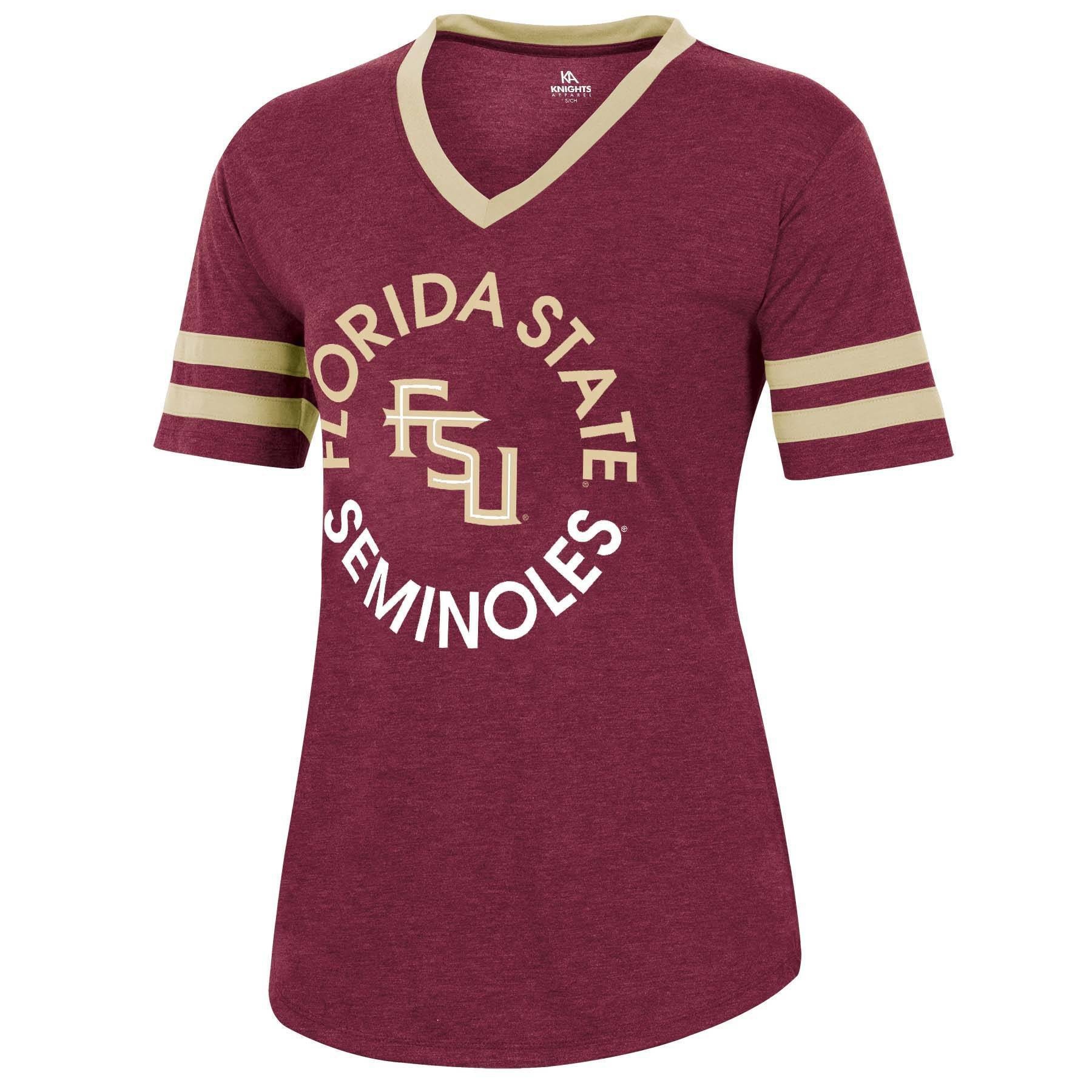 slide 1 of 2, NCAA Florida State Seminoles Women's Short Sleeve V-Neck Heathered T-Shirt - XL, 1 ct