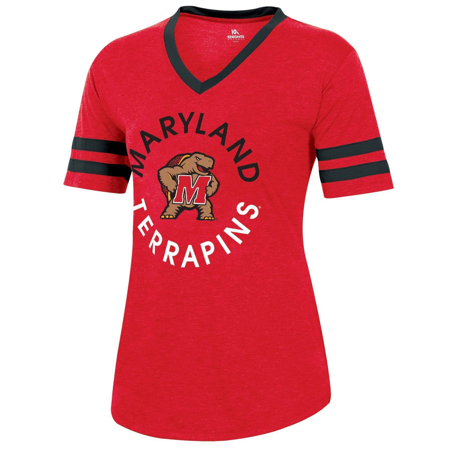 slide 1 of 2, NCAA Maryland Terrapins Women's Short Sleeve V-Neck Heathered T-Shirt - XL, 1 ct