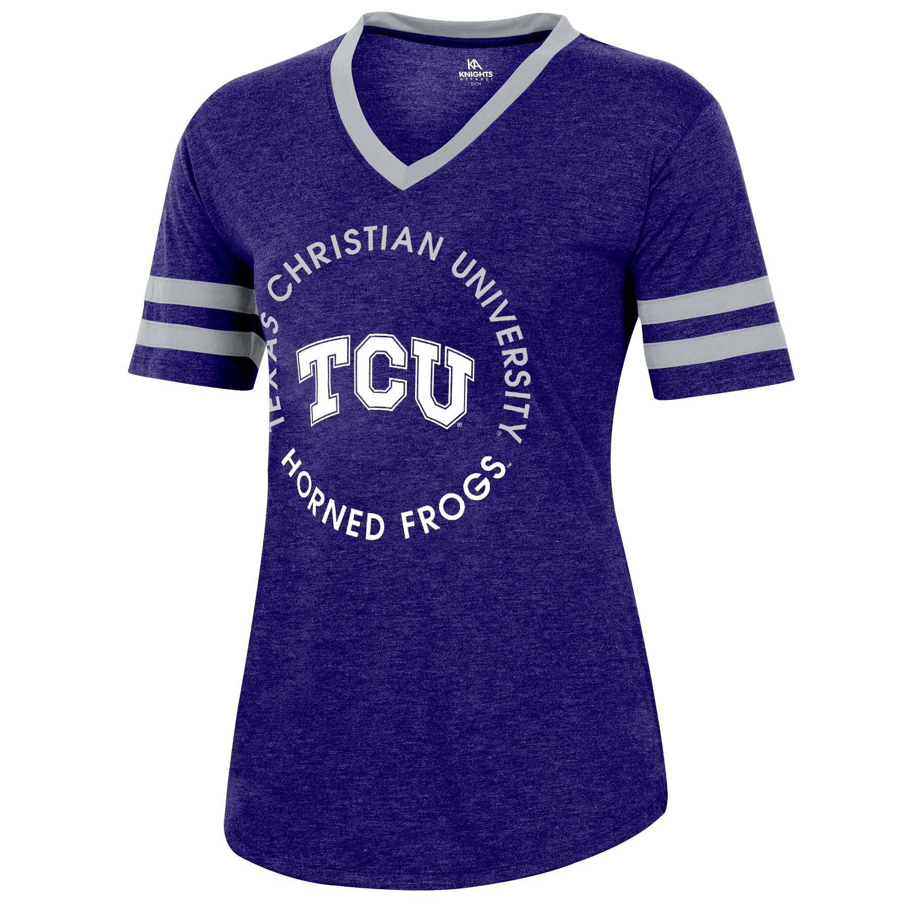 slide 1 of 2, NCAA TCU Horned Frogs Women's Short Sleeve V-Neck Heathered T-Shirt - XL, 1 ct