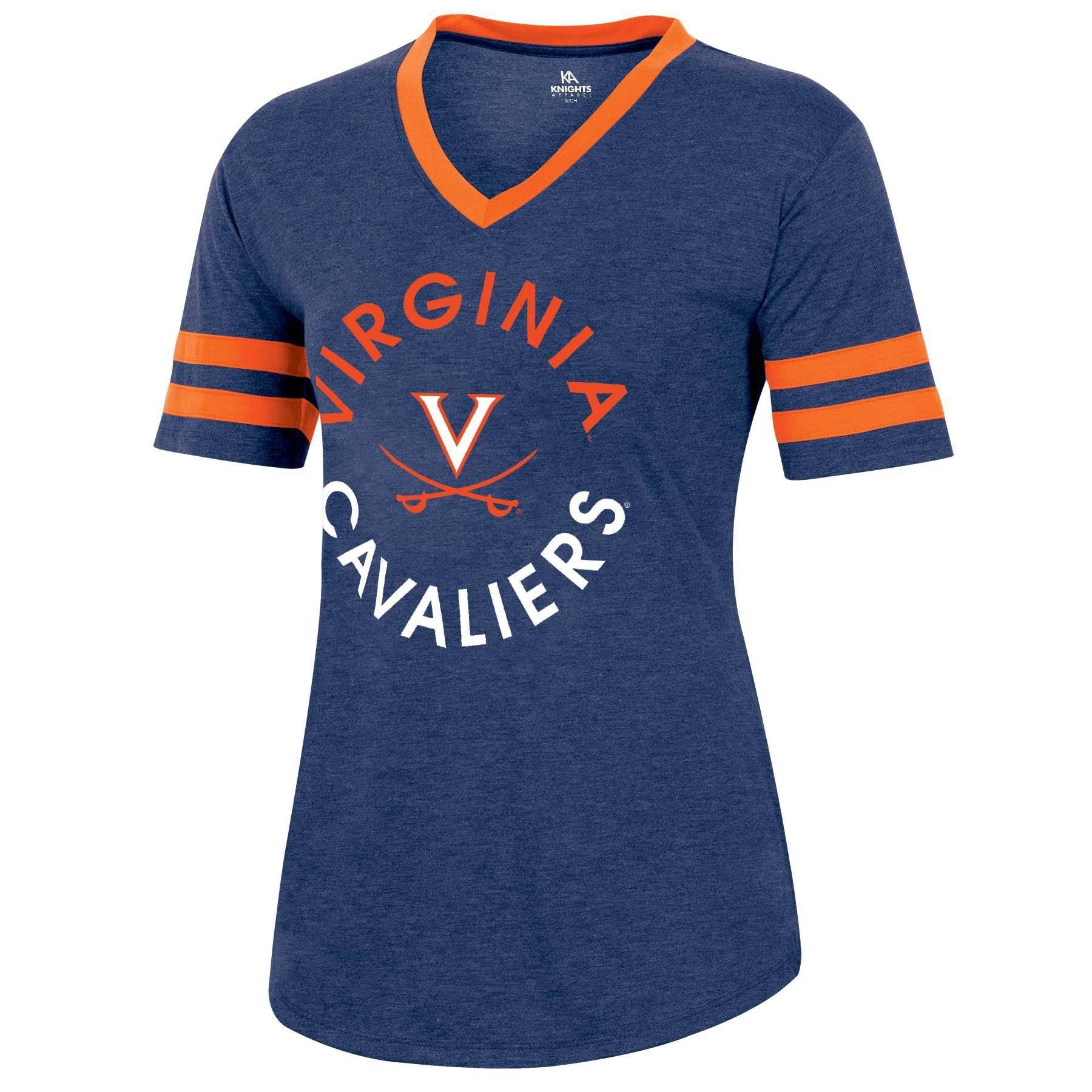 slide 1 of 2, NCAA Virginia Cavaliers Women's Short Sleeve V-Neck Heathered T-Shirt - XL, 1 ct