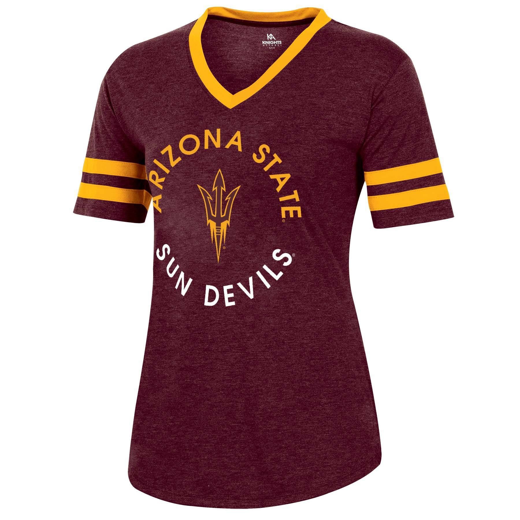 slide 1 of 2, NCAA Arizona State Sun Devils Women's Short Sleeve V-Neck Heathered T-Shirt - XL, 1 ct