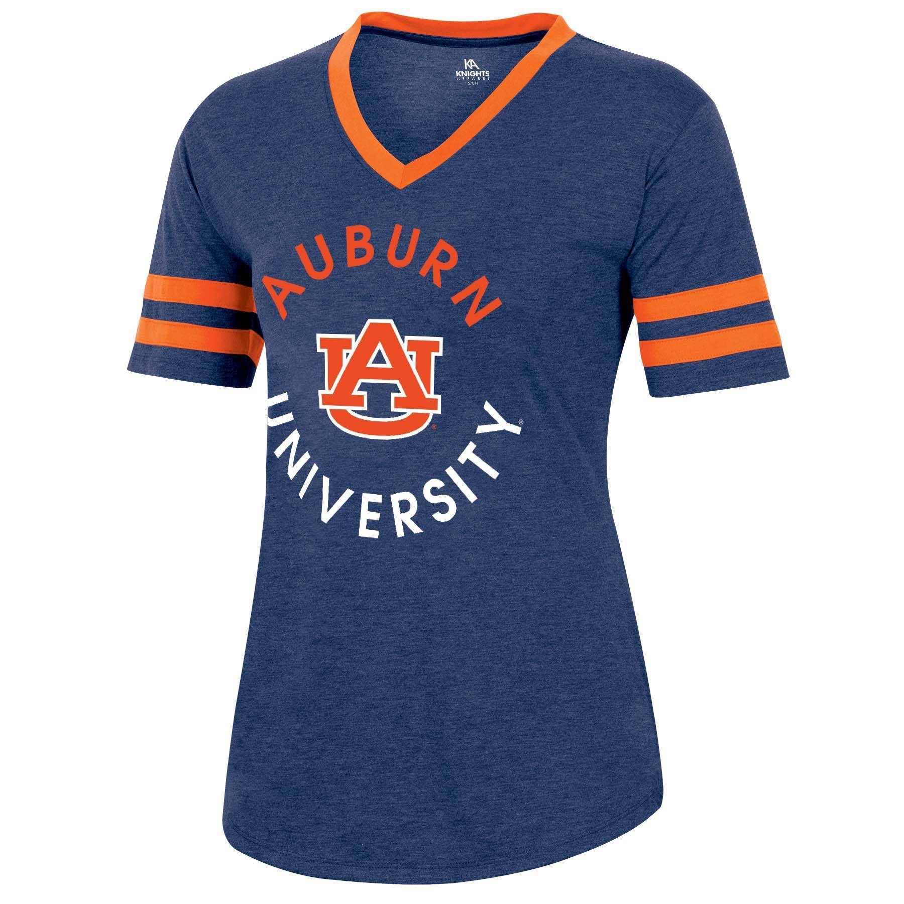 slide 1 of 2, NCAA Auburn Tigers Women's Short Sleeve V-Neck Heathered T-Shirt - XL, 1 ct