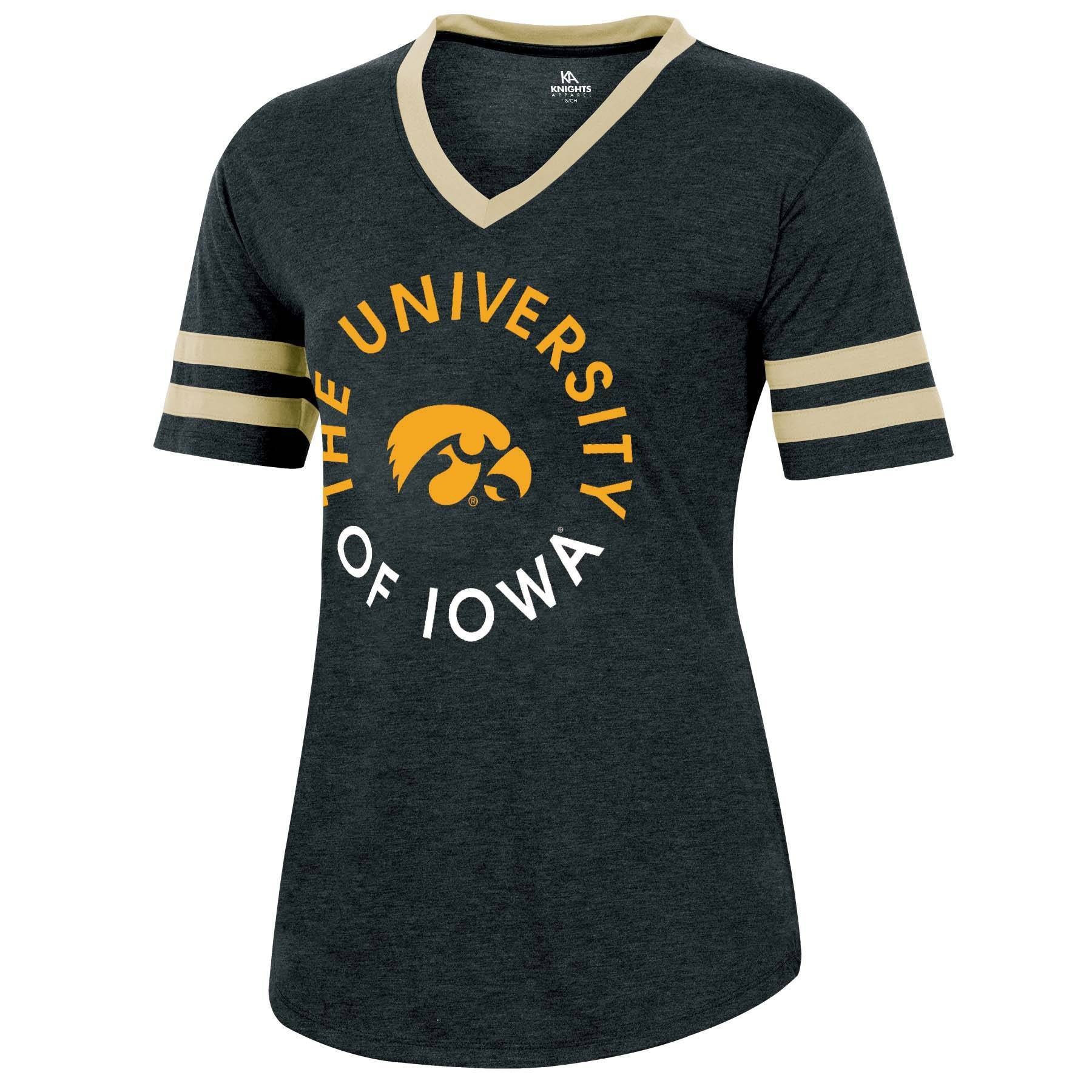 slide 1 of 2, NCAA Iowa Hawkeyes Women's Short Sleeve V-Neck Heathered T-Shirt - XL, 1 ct