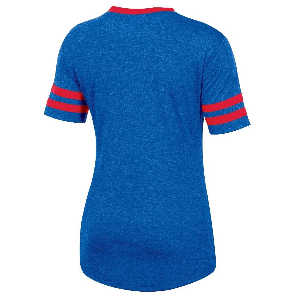 slide 2 of 2, NCAA Kansas Jayhawks Women's Short Sleeve V-Neck Heathered T-Shirt - XL, 1 ct