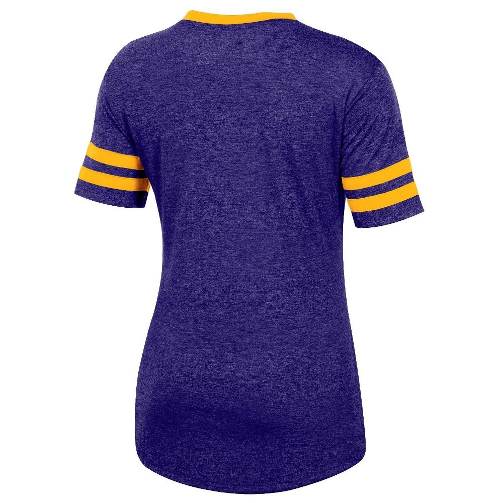 slide 2 of 2, NCAA LSU Tigers Women's Short Sleeve V-Neck Heathered T-Shirt - XL, 1 ct