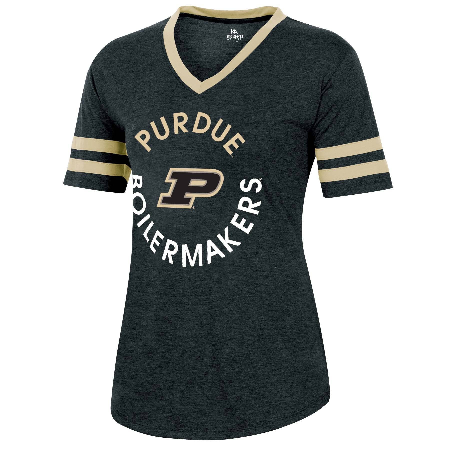 slide 1 of 2, NCAA Purdue Boilermakers Women's Short Sleeve V-Neck Heathered T-Shirt - XL, 1 ct