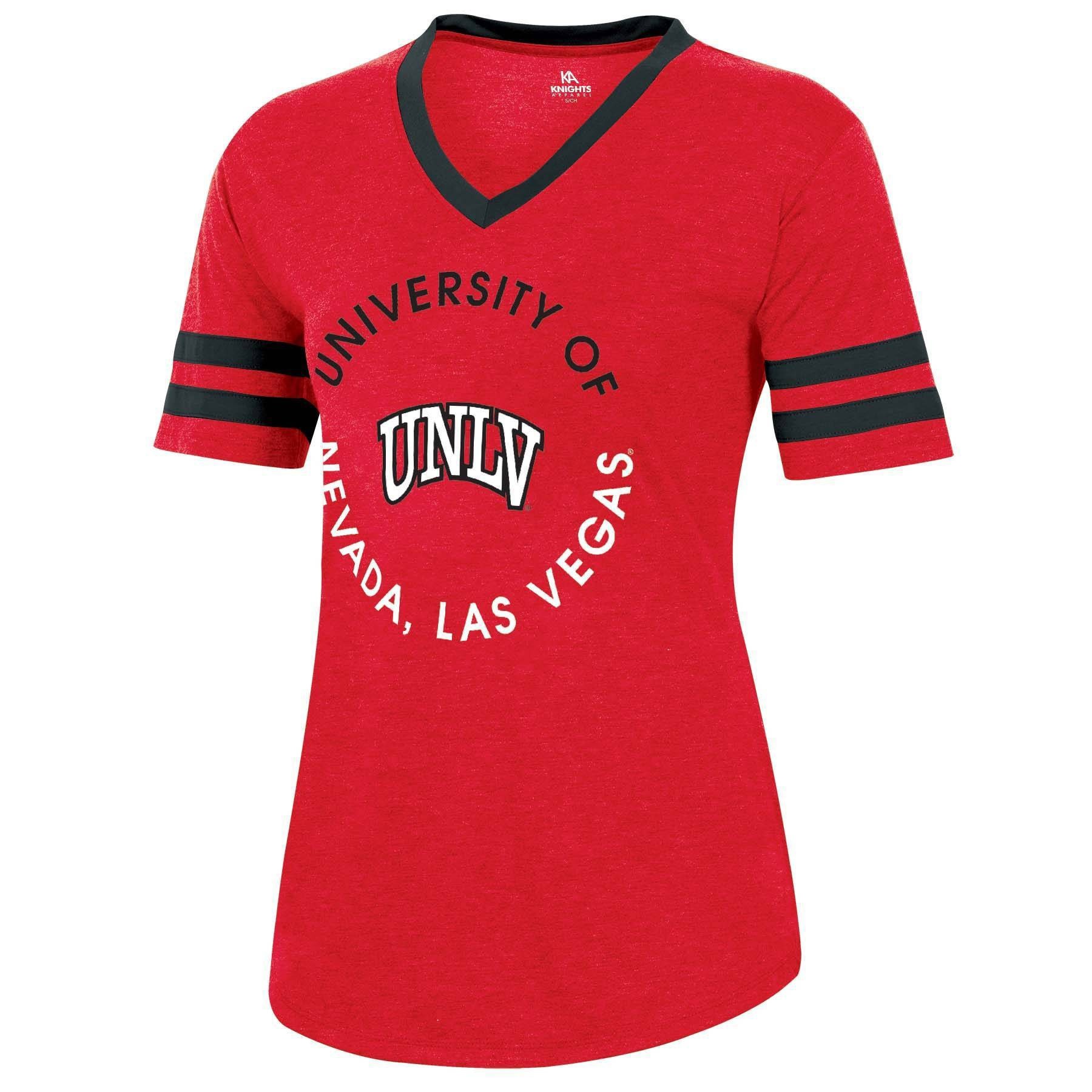 slide 1 of 2, NCAA UNLV Rebels Women's Short Sleeve V-Neck Heathered T-Shirt - XL, 1 ct