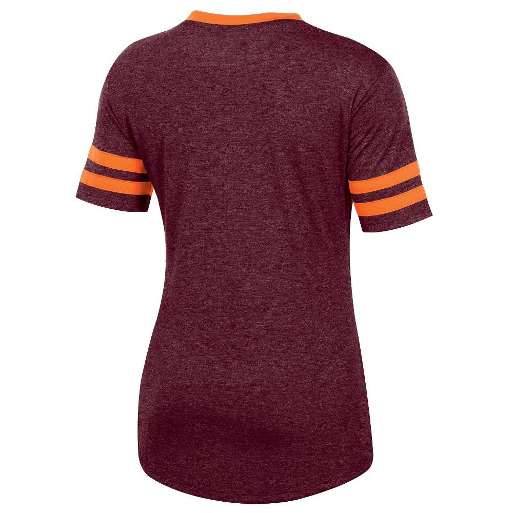 slide 2 of 2, NCAA Virginia Tech Hokies Women's Short Sleeve V-Neck Heathered T-Shirt - XL, 1 ct