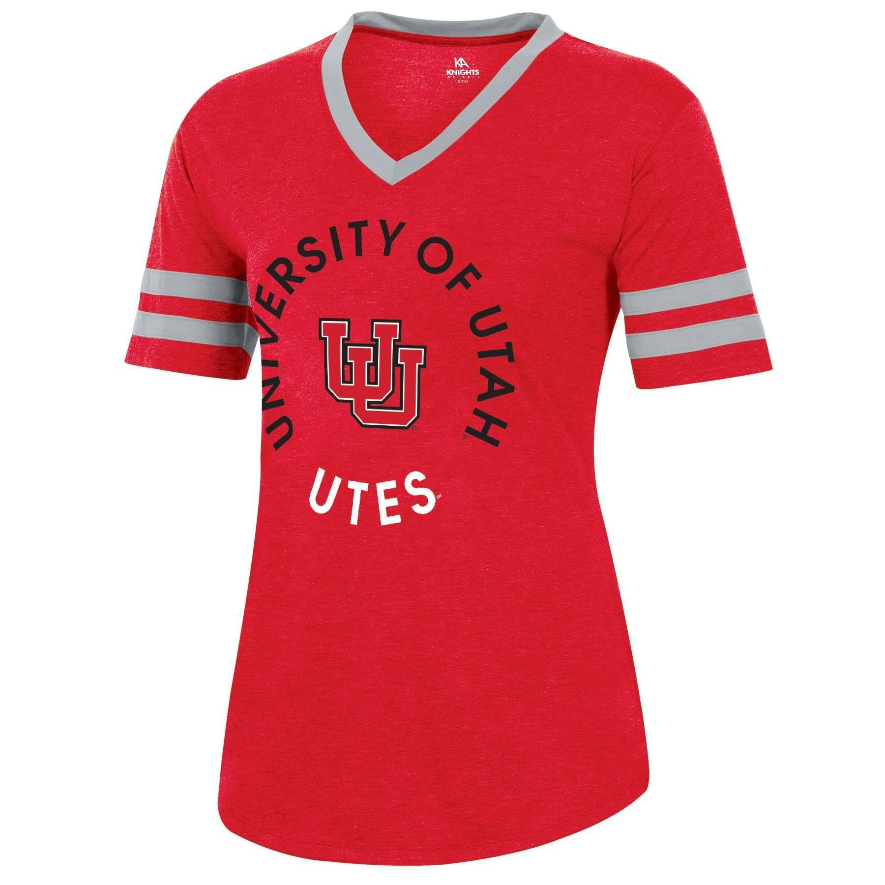 slide 1 of 2, NCAA Utah Utes Women's Short Sleeve V-Neck Heathered T-Shirt - XL, 1 ct